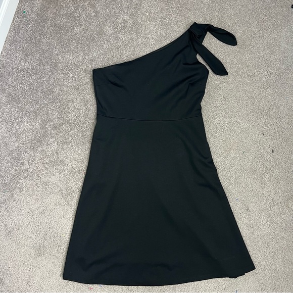 Banana Republic Black One-Shouler Dress Size 14 Pockets - Picture 9 of 11